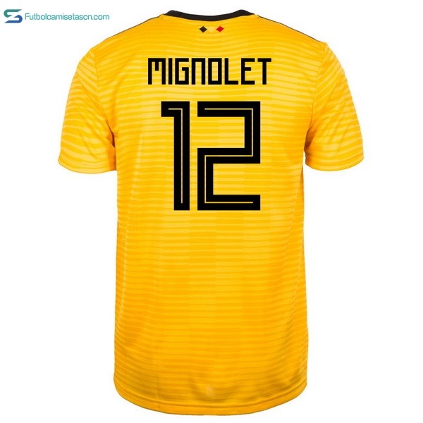 Camiseta Belgica 2ª Mignolet 2018 Amarillo